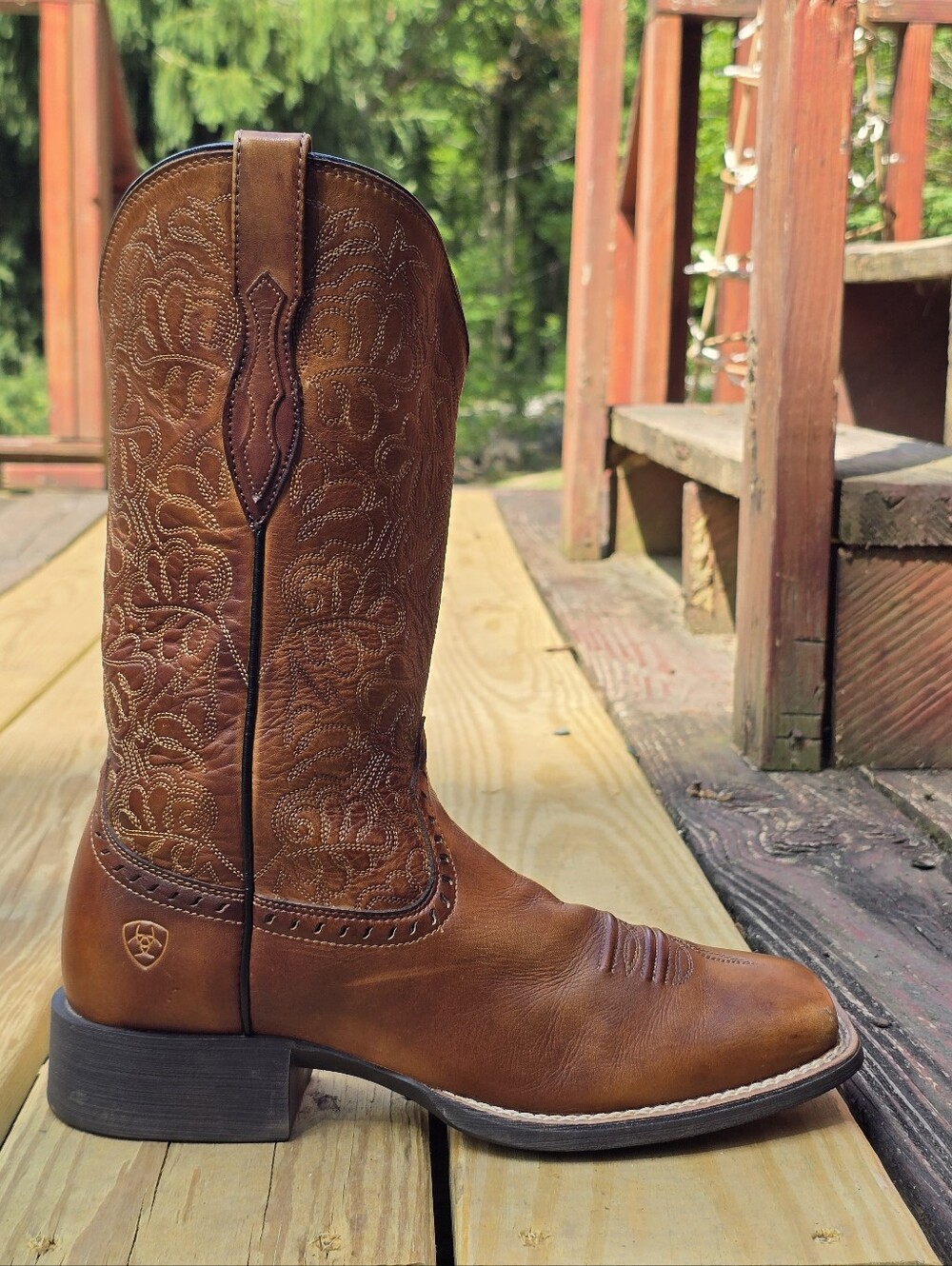 Ariat Womens Round Up Remuda Performance Western Boots, Brown, Square Toe, Sz 7B - Picture 7 of 11
